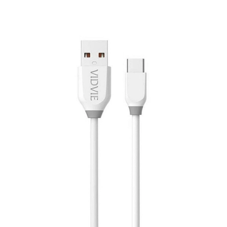 Kabel USB TYP C 1m biały VIDVIE CB442 2.4A